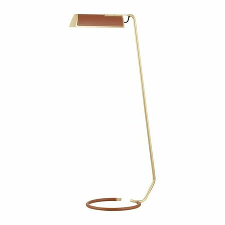 HUDSON VALLEY 1 Light Floor Lamp W/ Saddle Leather L1297-AGB